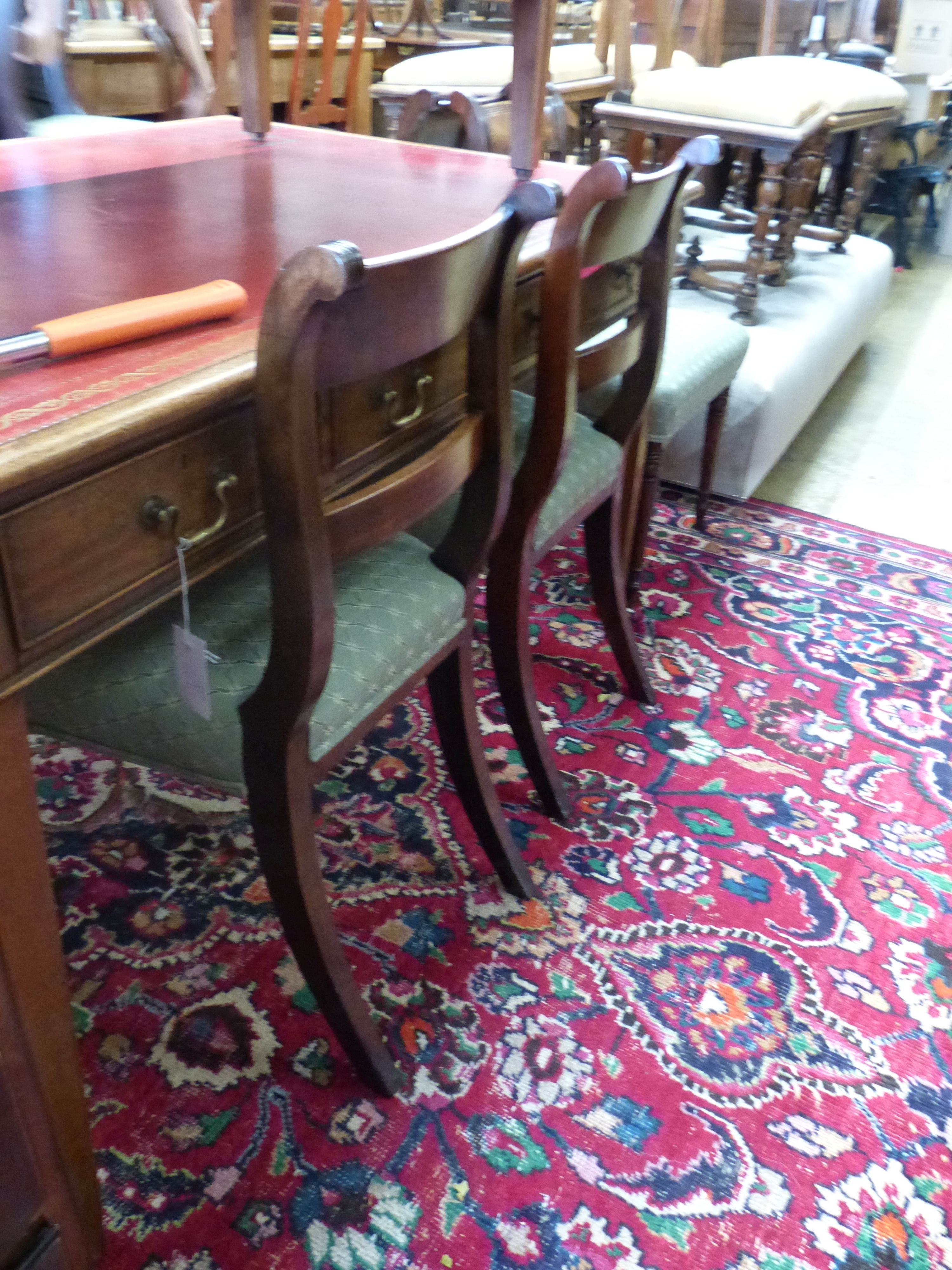 A set of six Regency mahogany dining chairs